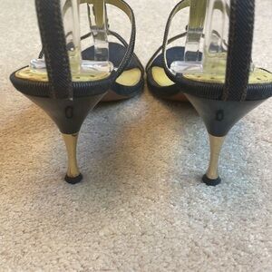 Tyler Richard Tyler denim strappy heeled sandal with blue gems